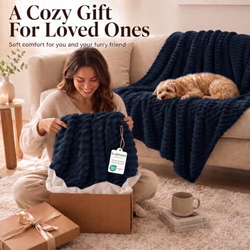 Navy Blue Throw Blanket for Couch (Navy Blue / Throw (50" x 60"))