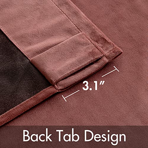 Velvet Curtains 52x108 inches 2 Panels Dusty Rose Pink Curtains (Dusty Rose / 52"W x 108"L (Pack of 2))