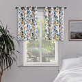 White Blackout Tiers 36 Inch Length Curtains Classical Watercolor Botanical Floral Hummingbird Grommet Half Window Treatment (White / 52"W x 36"L (Pack of 2))
