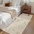 Hallway Runner Rug 2x5 Washable Entry Rugs Non (Beige/Blue / 2' x 5' (Runner))