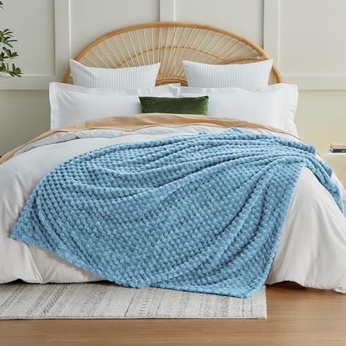 Turtle Shell Throw Blanket Blue for Couch Gentle Soft Fleece (Blue / Throw)