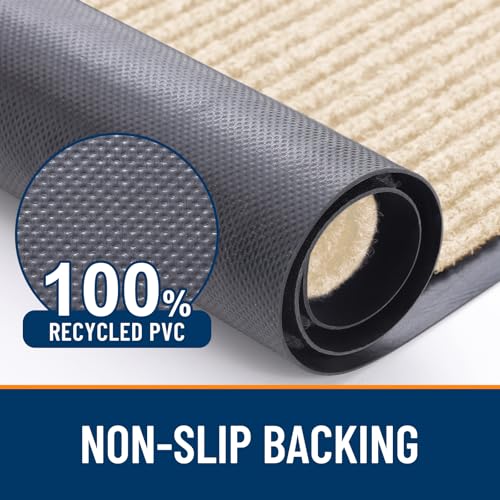 2 Pack Front Door Mats 47x32 (Beige / 47" x 32")