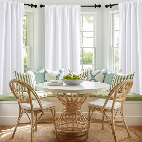 Bedroom 100% Blackout Curtains (Snow White / 34"W x 40"L (Pack of 2))