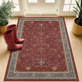 Washable 3x5 Entry Way Rugs Indoor (3' x 5' (Rectangular) / Burgundy)