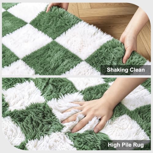 Large Area Rugs for Living Room Bedroom (Green and White / 9' x 12' (Rectangular))