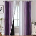 Purple and Greyish White Ombre Blackout Curtains for Bedroom 84 Inches Long (Purple and Greyish White / 42"W x 84"L (Pack of 2))