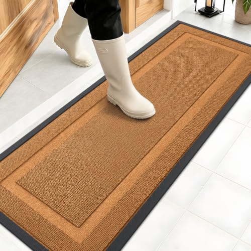 Front Door Mat Outside 47x17 (Tangerine Orange / 47" x 17")