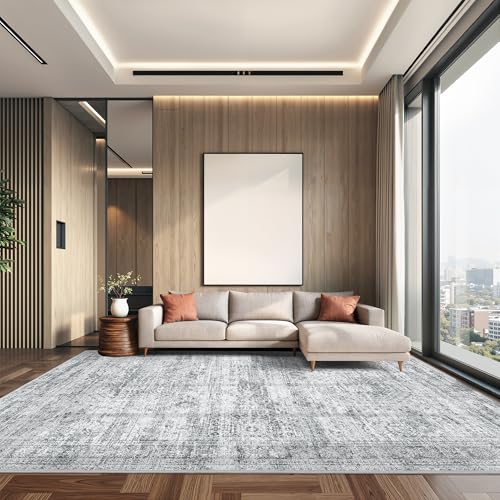 8x10 Area Rugs for Living Room (Grey/Ivory / 8' x 10' (Rectangular))