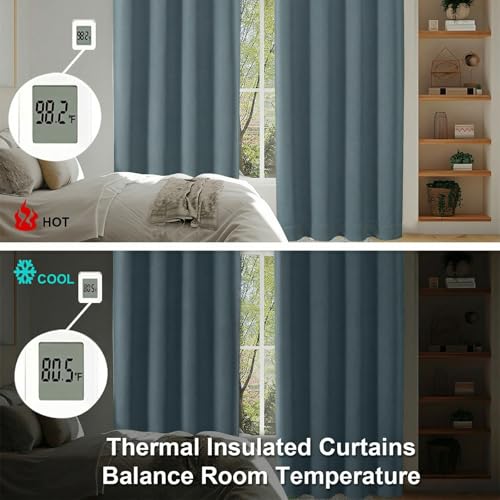 Ava Dark Green Blackout Curtains 90 Inches Long for Living Room (Dark Green / 50"W x 90"L (Pack of 2))
