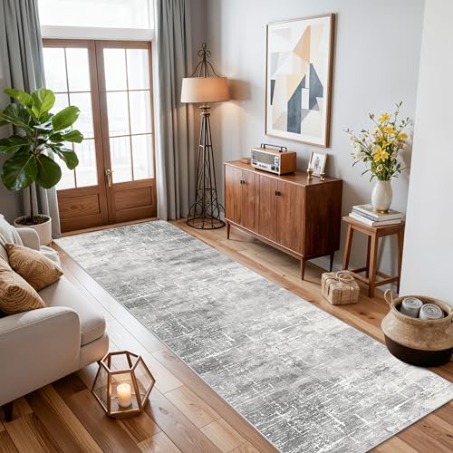 Washable 2x10 Kitchen Runner Rug (2' x 10' (Rectangular) / Light/Grey)