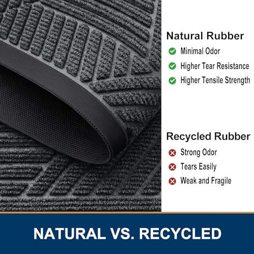 Front Door Mat Outside Entrance (Grey / 29.5" X 17")