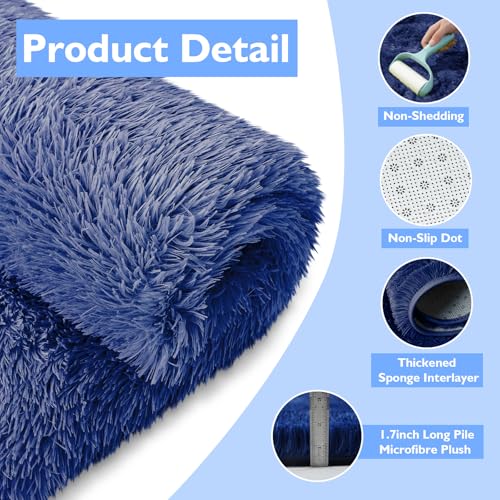 9x12 Fluffy Area Rugs for Living Room Bedroom (Blue / 9' x 12' (Rectangular))