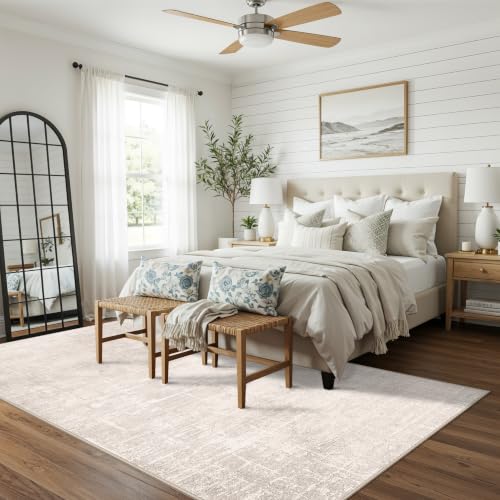 Washable 4x8 Hallway Area Rug (4' x 8' (Rectangular) / Beige/Cream)