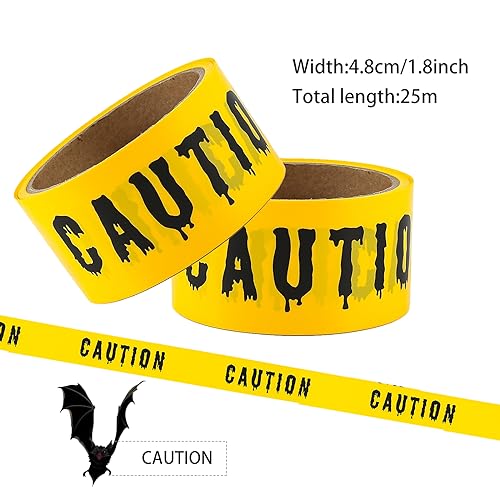 1.9inch x 82Feet Halloween Decorations Caution Tape Roll Halloween Caution Tape Halloween Tape Scary Warning Tape for Halloween Party Decorations Indoor Outdoor (Caution Tape)