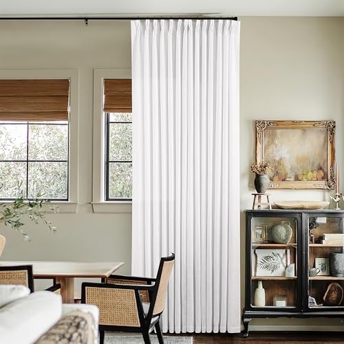 Snow White Pinch Pleated 105 Inch Curtains 2 Panels for Windows (Snow White / 40"W x 105"L (Pack of 2))