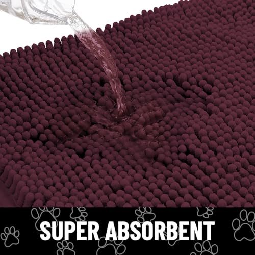 Dog Door Mat for Muddy Paws (48"X30" / Russet and Black)