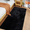 Ultra Soft Faux Rabbit Fur Rug (Black / 2' x 8' (Rectangular))