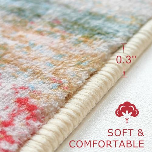 Modern Abstract Kitchen Runner Rug (Green/Turquoise / 2' x 6' (Runner))