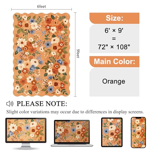6x9 Area Rugs (Orange (Big) / 6' x 9' (Rectangular))