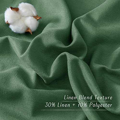 Olive Green Thick Linen Curtains 72" Length (Olive Green / 42"W x 72"L (Pack of 2))