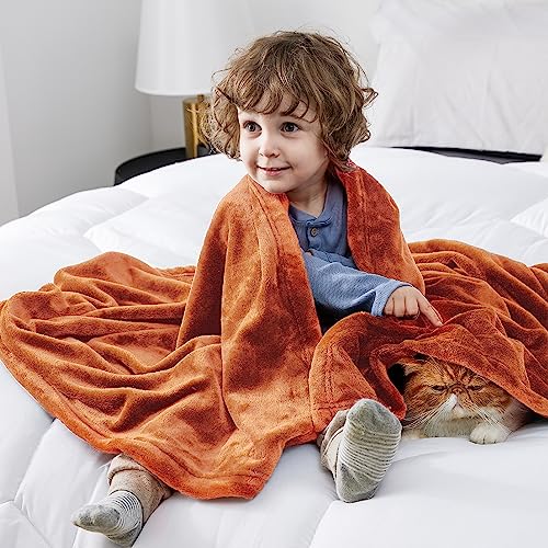Soft Cozy Warm Fleece Baby Blanket for Kids Orange 43"x55" (Orange / Kids (43" x 55"))
