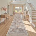 3x20 Long Runner Rugs for Hallway Vintage Washable Rug (Orange / 3' x 20' (Runner))