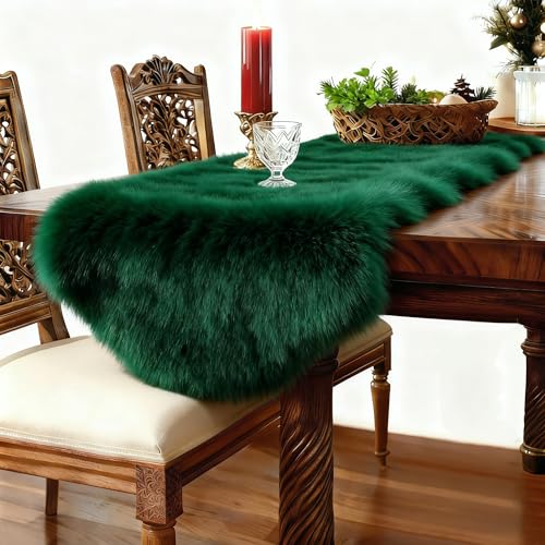 Emerald Green Faux Sheepskin Runner Rugs 2x6 ft (Emerald Green / 2' x 6' (Runner))