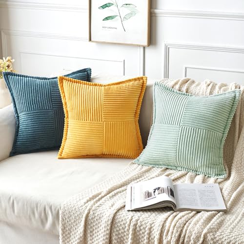 Decorative Throw Pillow Covers for Couch 18x18 Inch Mint Green (Mint Green / 18" x 18" (Pack of 2))