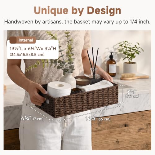 Toilet Tank Tray (Dark Brown / 14¼" L x 6¾" W x 3¾" H)