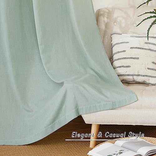 Flax Sage Green Linen Curtains for Room Divider (Sage Green / 68"W x 84"L (Pack of 2))