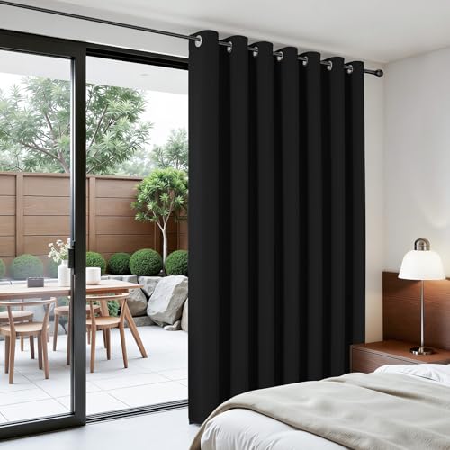 Blackout Patio Sliding Door Curtains (Black / 60"W x 90"L (Pack of 1))