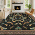 Black Washable 7x9 Large Area Rugs for Living Room (7' x 9' (Rectangular) / Black / Multi)