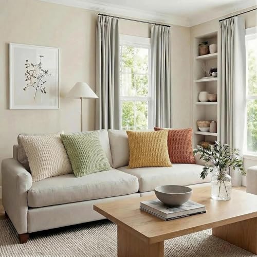 4 Packs Decorative Throw Pillow Covers for Living Room Couch Bed (18" x 18" (Pack of 4) / Fall)