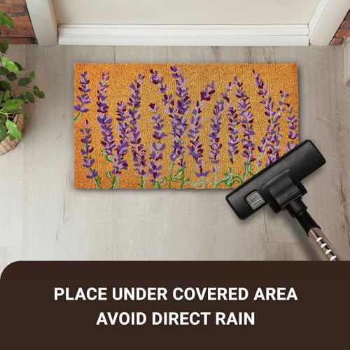 Coco Coir Door Mat with Heavy Duty Backing (Lavender Floral)