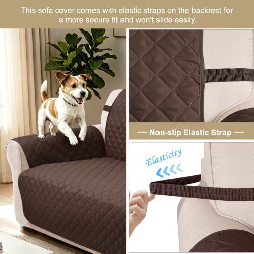 Reversible Sofa Cover for 3 Cushion (Chocolate/Chocolate / Sofa L - Large (68''))