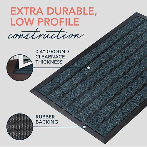 Extra Durable Door Mat Outside Entrance (30" x 17" (Rectangular) / Bright Blue)