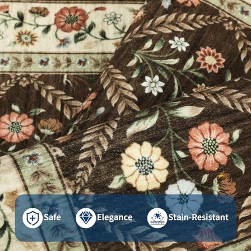 Washable Kitchen Runner 2x6 Non (Brown/Natural / 2.5' x 10' (Runner))