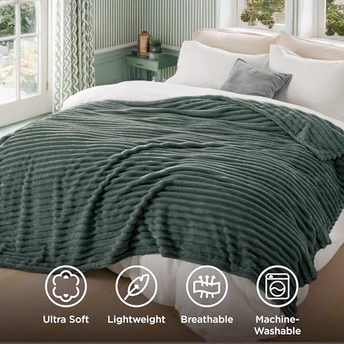 Soft Cal King Size Blanket for Bed Mallard Green 102"x96" (Mallard Green / California King)