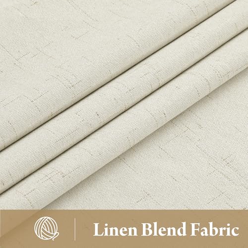 Cream White Linen Blackout Curtains (Z - Cream / 52"W x 90"L (Pack of 2))