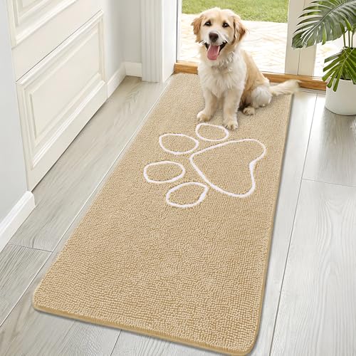 Dog Door Mat for Muddy Paws 70x32 (Beige / 70" X 32")