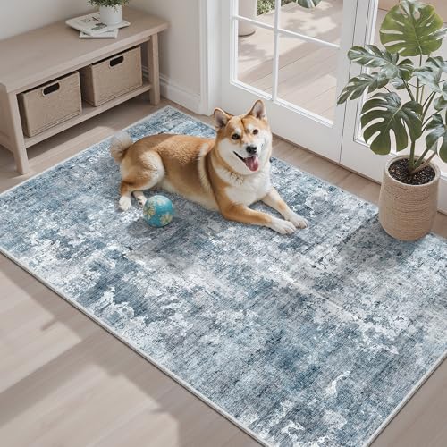 Abstract 3x4 Rugs (Blue/Grey / 3' x 4' (Rectangular))