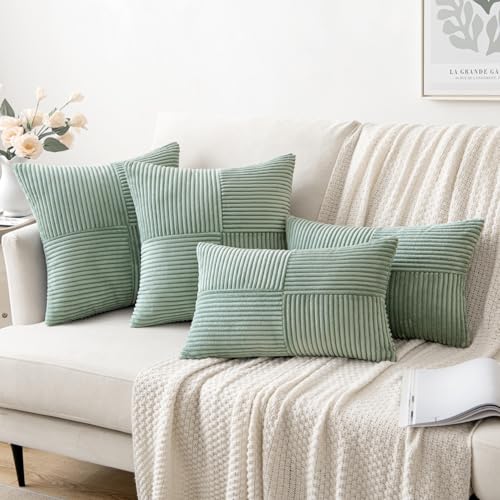 Greyish Green Decorative Throw Pillow Covers for Couch 18x18 Inch (18" x 18" (Pack of 2) / Greyish Green)