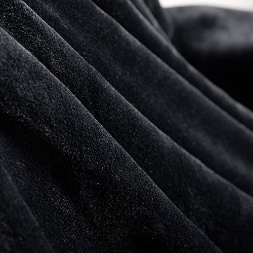 Large Flannel Fleece Throw Blanket (Two Pack 50"x70" / Black)