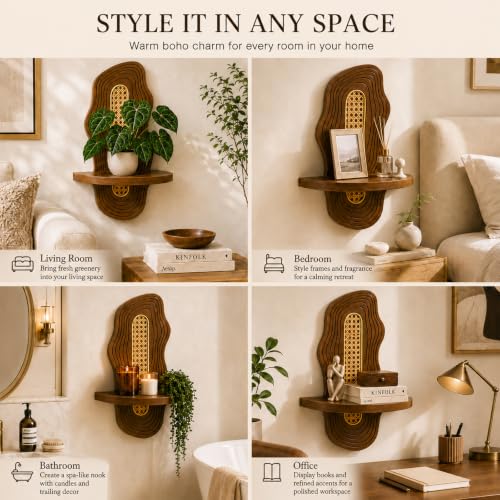 Boho Wall Decor Plant Shelves 2 Pack