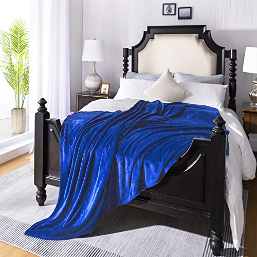 Royal blue Fleece Plush Throw Blanket 50"x70"for Couch Fuzzy Cozy Flannel (Royal Blue / Throw XL(50"×70"))