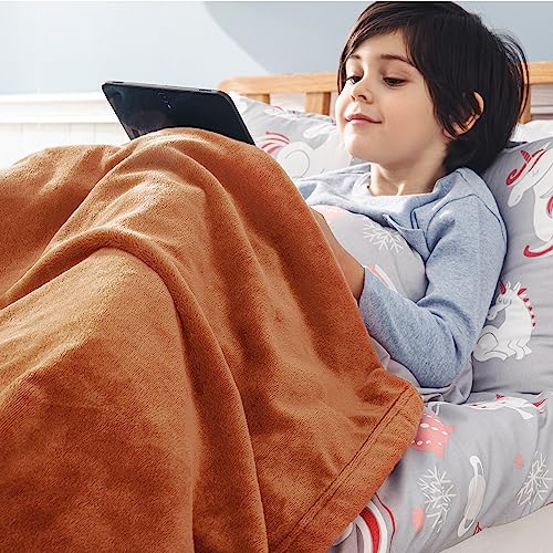 Soft Cozy Warm Fleece Baby Blanket for Kids Orange 43"x55" (Orange / Kids (43" x 55"))