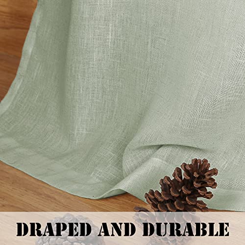 Grommet Privacy Linen Curtains (52"W x 96"L (Pack of 2) / Sage)
