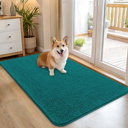 Dog Door Mat for Muddy Paws 45x27 (Lake Blue / 45" X 27")