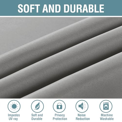 Blackout Room Darkening Thermal Insulated Grommet Window Curtains Drapes Draperies for Living Room (52"W x 96"L (Pack of 1) / Dove Gray)