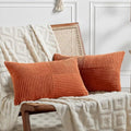 Set of 2 Burnt Orange Lumbar Decorative Throw Pillow Covers 16x28 Inch for Living Room Couch Bed (Burnt Orange / 28" x 16" (Pack of 2))